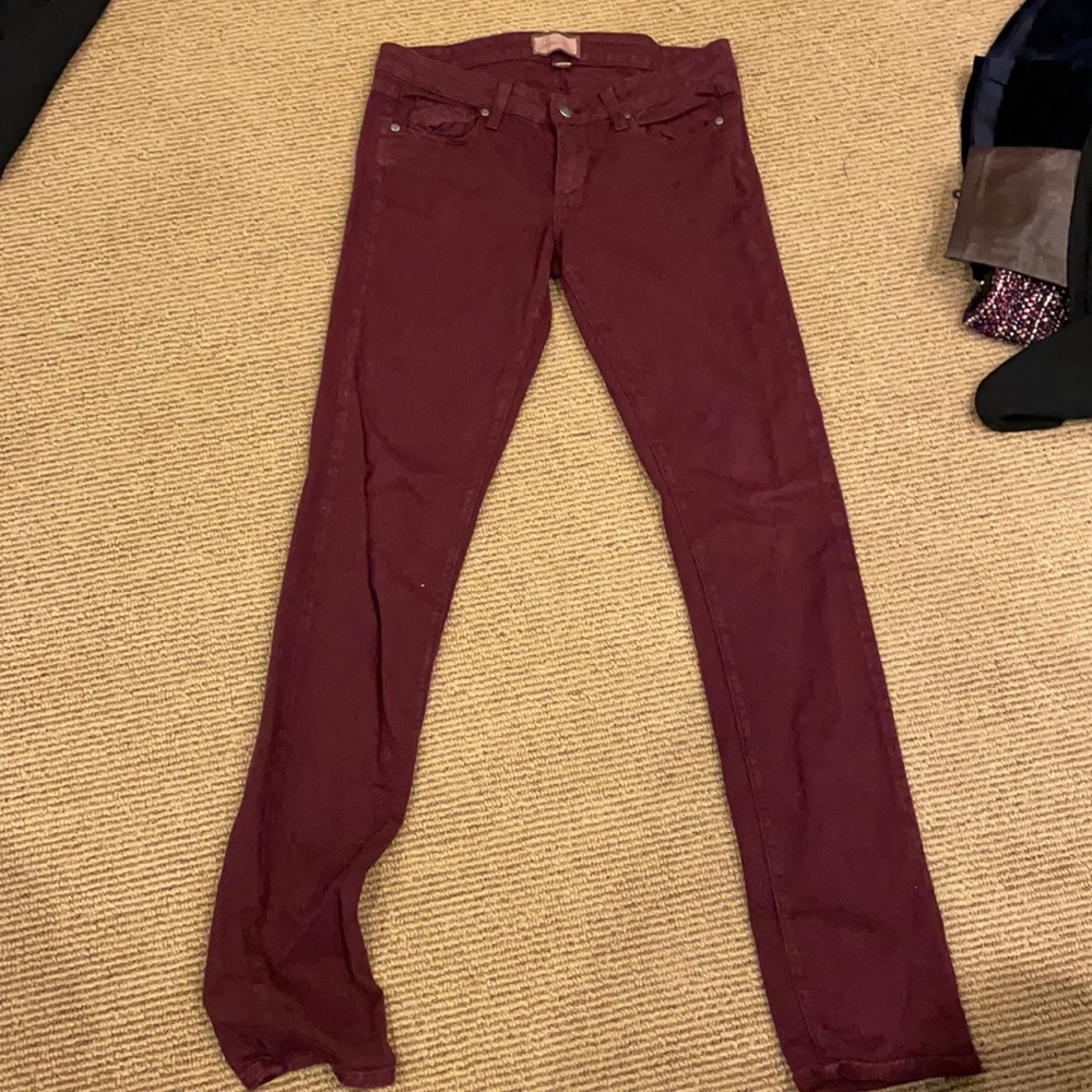 Paige maroon skinny jeans